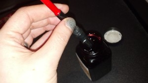 Step Three: twist the converter to suck ink up into the pen. I usually have to squish it back out and re-do it to get it totally filled. Tap the pen against the side of the bottle to get rid of extra ink. Wipe off pen from where you over-dipped. Usually manage to stain your fingers somehow.